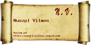 Nuszpl Vilmos névjegykártya